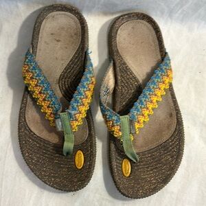 Woven Zig Zag Simple Women’s Flip Flops Comfort Sandals 9171 Size 8